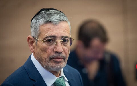 Director-General of the Religious Services Ministry Yehuda Avidan, attends Constitution, Law and Justice Committee meeting in the Israeli Parliament in Jerusalem, on June 18, 2024. (Yonatan Sindel/Flash90)
