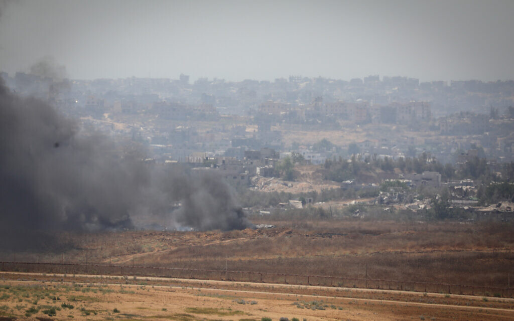 Israeli soldiers at a staging area not far from the Israeli-Gaza border,July 2, 2024. (Jamal Awadg/Flash90)