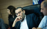 MK Moshe Gafni chairs a meeting of the Knesset Finance Committee, July 2, 2024. (Yonatan Sindel/Flash90)