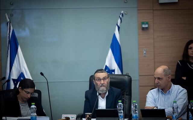 MK Moshe Gafni leads a Finance Committee meeting, in the Knesset in Jerusalem on July 8, 2024 (Yonatan Sindel/Flash90) MK Moshe Gafni leads a Finance Committee meeting, in the Knesset in Jerusalem on July 8, 2024 (Yonatan Sindel/Flash90)