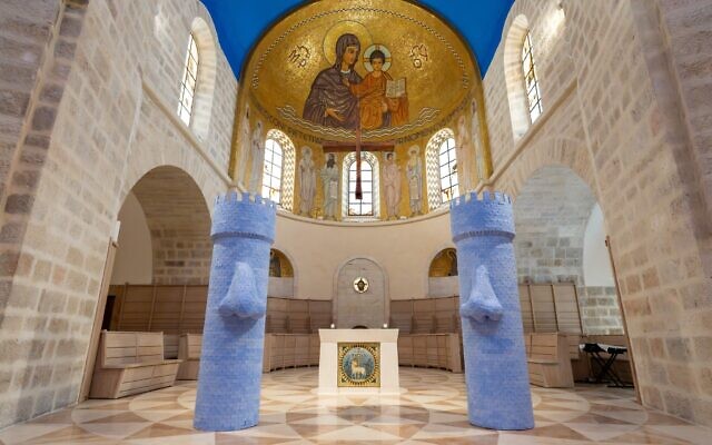 At the main Manofim contemporary art exhibit 'Believe' on Mount Zion, opening July 9, 2024 (Courtesy Daniel Hanoch)