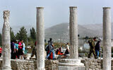 Israelis visit the Sebastia site near Nablus on October 23, 2005. (Photo by Flash90)