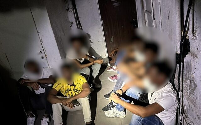 Eritrean migrants arrested by police following a brawl in south Tel Aviv on July 7, 2024. (Israel Police) Eritrean migrants arrested by police following a brawl in south Tel Aviv on July 7, 2024. (Israel Police)