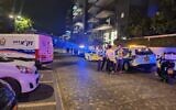 First responders at the scene of a suspected murder of a 6-year-old boy in Herzliya on July 16, 2024. (Courtesy ZAKA)
