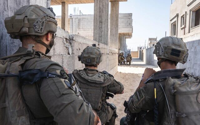 IDF troops operating in the Gaza Strip, in an image released on July 24, 2024. (Israel Defense Forces)