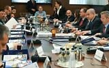 Prime Minister Benjamin Netanyahu leads a cabinet meeting. (Maayan Toaf / GPO, undated photo)