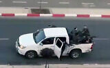 Armed terrorists in Sderot, southern Israel, having infiltrated from Gaza, on the morning of October 7, 2023 (X screenshot; used in accordance with Clause 27a of the Copyright Law)