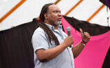 Reginald D. Hunter performing at the Latitude Festival in Henham Park, Southwold, Suffolk, July 25, 2021. (Matt Crossick/Empics via Reuters)