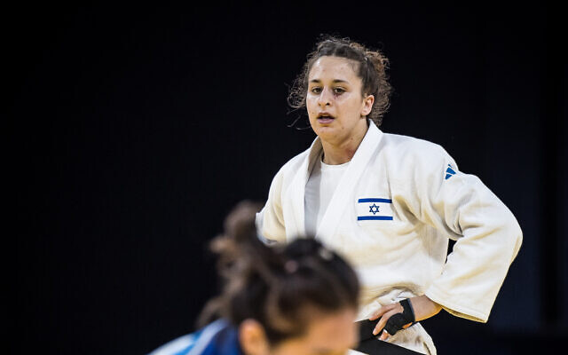Israeli judoka Inbar Lanir after beating the Netherlands' Guusje Steenhuis in the women's under-78kg weight class at the 2024 Paris Olympics, August 1, 2024. (Olympic Committee of Israel) Israeli judoka Inbar Lanir after beating the Netherlands' Guusje Steenhuis in the women's under-78kg weight class at the 2024 Paris Olympics, August 1, 2024. (Olympic Committee of Israel)