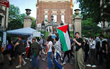 Illustrative: Pro-Palestinian, anti-Israel protesters march outside Columbia University, in New York City on May 23, 2024. (Kena Betancur/AFP)