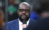 Shaquille O'Neal speaks at the 2024 NBA Finals in Boston, Massachusetts, June 9, 2024. (Adam Glanzman/Getty Images North America /Getty Images via AFP)