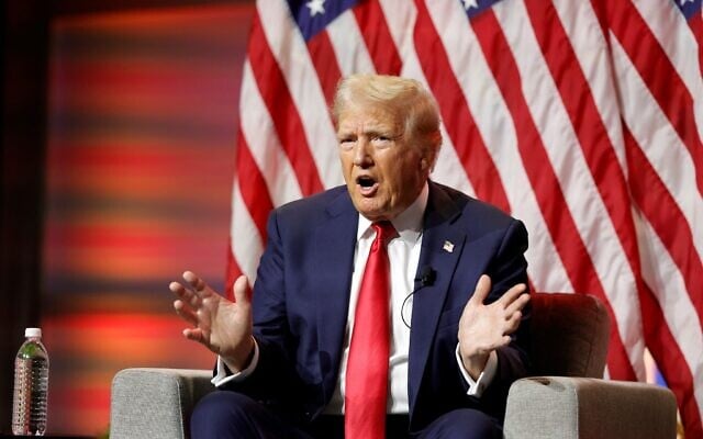 Former US president and 2024 Republican presidential nominee Donald Trump speaks during the National Association of Black Journalists annual convention in Chicago, Illinois, on July 31, 2024. (Kamil Krzaczynski / AFP) Former US president and 2024 Republican presidential nominee Donald Trump speaks during the National Association of Black Journalists annual convention in Chicago, Illinois, on July 31, 2024. (Kamil Krzaczynski / AFP)