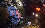Aerial view of the wreckage of an airplane that crashed with 61 people on board in Vinhedo, Sao Paulo State, Brazil, on August 9, 2024. (Miguel Schincariol/AFP)
