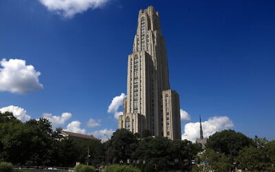 The Cathedral of Learning towers over the University of Pittsburgh campus in the Oakland section of Pittsburgh, July 8, 2019. (AP Photo/Gene J. Puskar)
