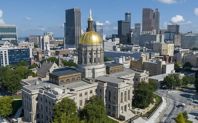 The gold dome of the Georgia Capitol  in downtown Atlanta, August 27, 2022. (AP/Steve Helber)