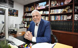 Osama Siblani, publisher of the Arab American News is photographed in his office in Dearborn, Michigan, April 10, 2024. (AP Photo/Carlos Osorio)