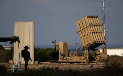 A battery of Israel's Iron Dome missile defense is seen in Ashkelon, August 7, 2022. (AP/Ariel Schalit, File)