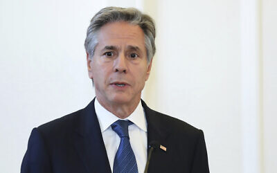 US Secretary of State Antony Blinken speaks at a signing ceremony with Singapore of the 123 Civil-Nuclear Cooperation Agreement and Third Country Training Program at the Singapore Foreign Ministry in Singapore, July 31, 2024. (AP Photo/Suhaimi Abdullah)