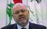 Lebanon's Health Minister Firas Abiad speaks during a press conference on the first case of cholera, in Beirut, Lebanon, October 7, 2022. (AP Photo/Hussein Malla, File)