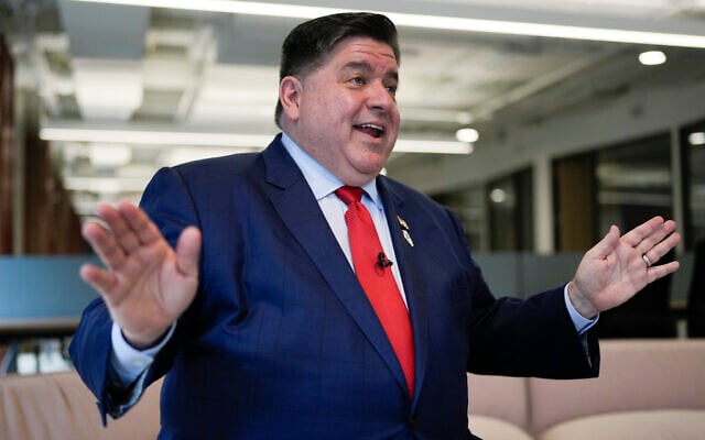 Illinois Governor JB Pritzker speaks during an interview in Chicago, August 16, 2024. (AP Photo/Erin Hooley) Illinois Governor JB Pritzker speaks during an interview in Chicago, August 16, 2024. (AP Photo/Erin Hooley)