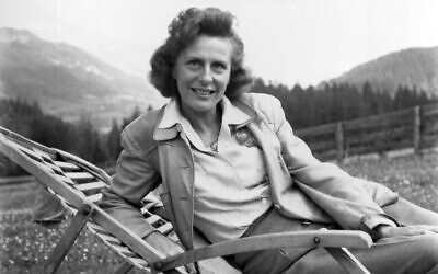 Nazi propagandist Leni Riefenstahl is seen at the garden of her home in Kitzbuhel, Austria, in May 1, 1945. (AP Photo/Jim Pringle)