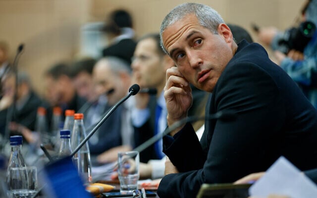 MK Hanoch Milwidsky attends a committee hearing at the Knesset in Jerusalem, March 13, 2023. (Erik Marmor/Flash90) MK Hanoch Milwidsky attends a committee hearing at the Knesset in Jerusalem, March 13, 2023. (Erik Marmor/Flash90)