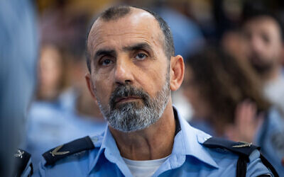 Police Coastal District chief Daniel Levy attends a ceremony at the National Security Ministry in Jerusalem, July 4, 2023. (Yonatan Sindel/Flash90)