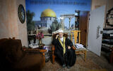 Sheikh Ekrima Sabri is seen at his home in Jerusalem, February 22, 2024. (Jamal Awad/Flash90)
