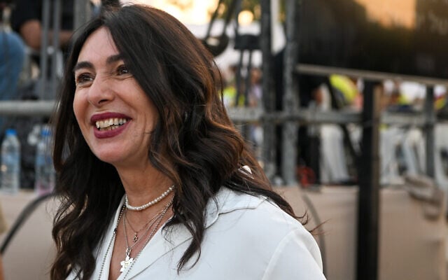Transportation Minister Miri Regev attends the official Jerusalem Day ceremony at the capital's Ammunition Hill, June 5, 2024. (Arie Leib Abrams/Flash90)