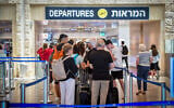Illustrative: Passengers at Tel Aviv's Ben Gurion International Airport, August 1, 2024. (Avshalom Sassoni/Flash90)