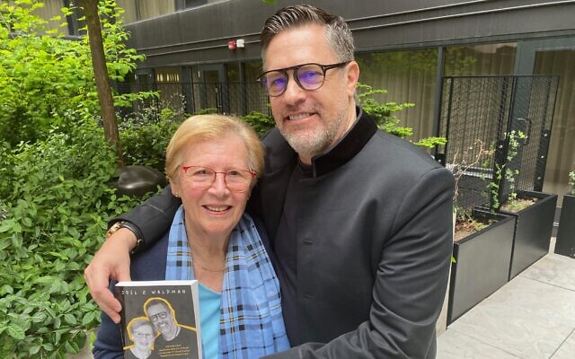 Karmela Waldman with her son Joel Waldman with Joel's new book, 'Surviving the Survivor,' in Toronto, May 2024. (Robert Sarner)