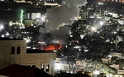 Footage of an IDF drone strike in the Nur Shams Camp in the West Bank on August 26, 2024. (Screen capture/x)