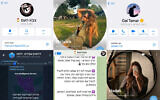 These screenshots released by the Shin Bet on August 8, 2024, show fake social media profiles run by Iranian operatives. (Shin Bet)