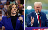 Left: Democratic presidential nominee Vice President Kamala Harris, August 20, 2024. (AP/Jacquelyn Martin); Right: Republican presidential nominee former president Donald Trump, August 21, 2024. (AP/Chuck Burton)