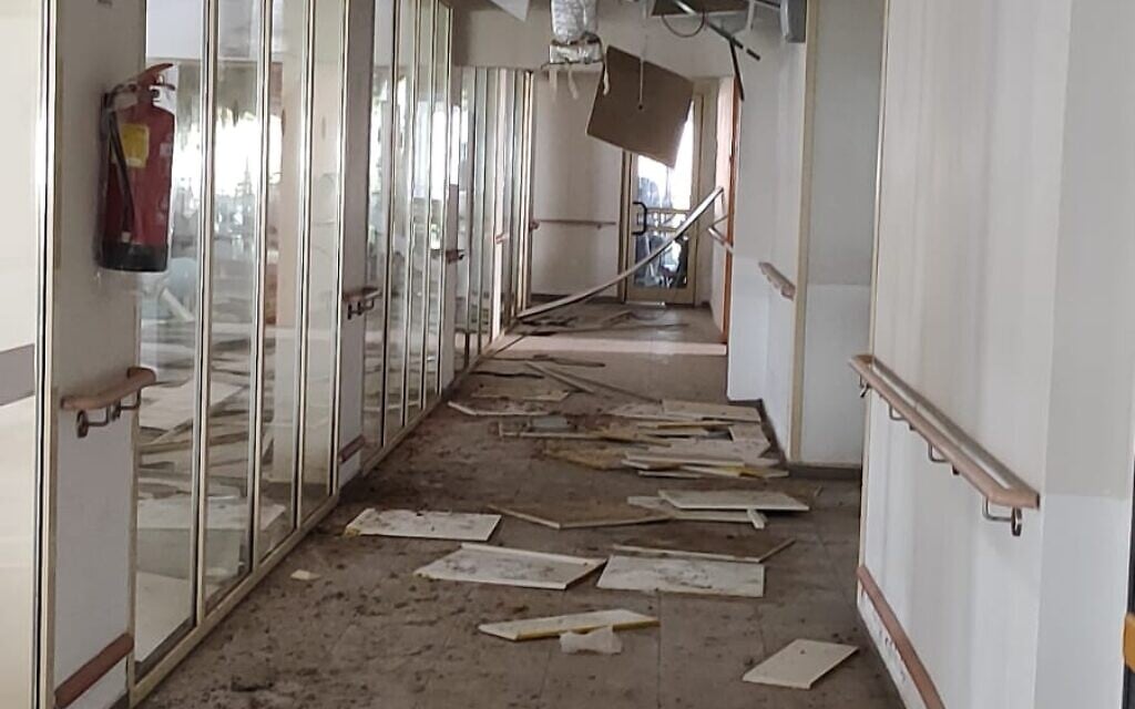 Damage at the Mevo'ot HaHermon Treatment and Rehabilitation Campus hydrotherapy treatment center, on August 13, 2024. (Gavriel Fiske/TOI)