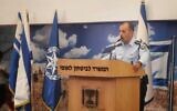 New Israel Police Commissioner Daniel Levy speaks at a ceremony in Jerusalem marking his entry into the role on August 25, 2024. (Israel Police)