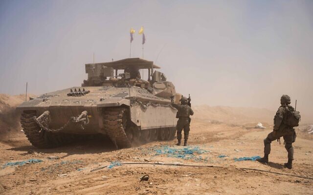 IDF troops seen operating in the Gaza Strip in an undated photo released for publication on August 1, 2024. (Israel Defense Forces) IDF troops seen operating in the Gaza Strip in an undated photo released for publication on August 1, 2024. (Israel Defense Forces)