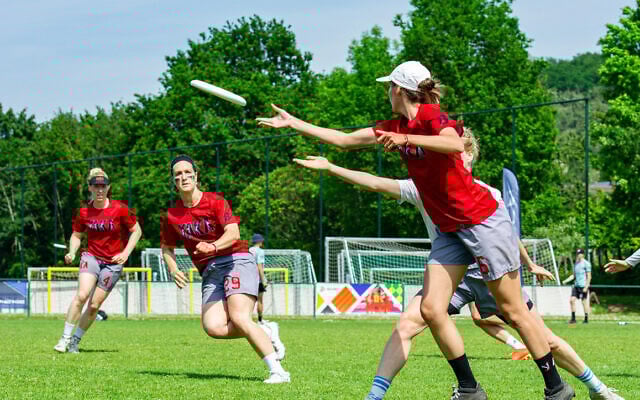 Frisbee athletes compete in Leuven Belgium on June 21, 2024. (European Ultimate Federation)