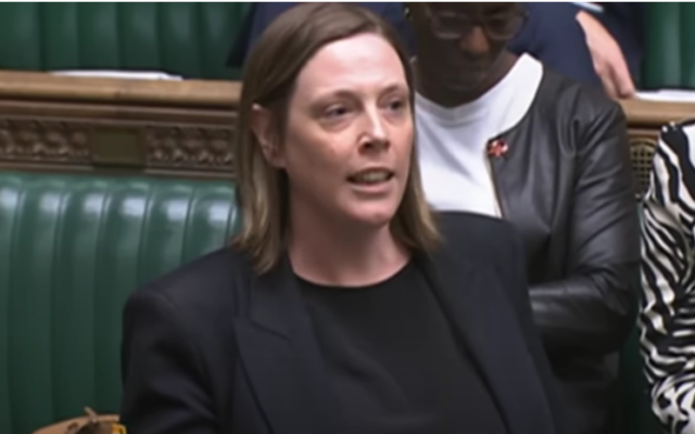 UK Minister for safeguarding and violence against women and girls Jess Phillips speaks in Parliament, London, May 14, 2024. (YouTube, used in accordance with Clause 27a of the Copyright Law) UK Minister for safeguarding and violence against women and girls Jess Phillips speaks in Parliament, London, May 14, 2024. (YouTube, used in accordance with Clause 27a of the Copyright Law)