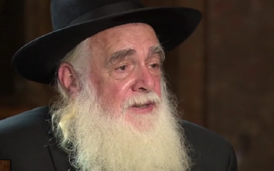 Screenshot of Eliyahu Rips speaking to a Czechoslovakian news channel on January 19, 2019. (Ivysilani, used in accordance with Clause 27a of the Copyright Law)