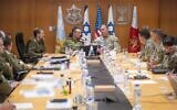 IDF Chief of Staff Lt. Gen. Herzi Halevi (center left) meets with United States CENTCOM chief Gen. Michael Kurilla (center right) in Tel Aviv on August 5, 2024 (IDF)