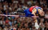 Gold medallist, US' Ezra Frech, competing in the men's high jump T63 event during  the Paris 2024 Paralympic Games at Stade de France, in Saint-Denis, France, September 3, 2024 (Photo by Bob MARTIN / OIS/IOC / AFP).