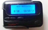 An undated file catalog image of an Apollo pager, similar to the ones that exploded on September 17, 2024, in various cities of Lebanon and Syria, in an unprecedented attack on Hezbollah personnel. (Balkis Press / ABACAPRESS.COM / Reuters)