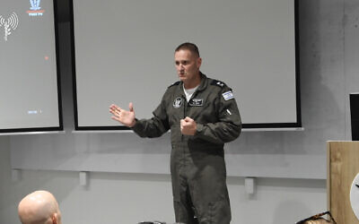IAF chief Maj. Gen. Tomer Bar speaks to officers at the Tel Nof Airbase, September 26, 2024. (Screenshot: Israel Defense Forces)