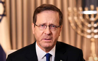 Screen capture from video of President Isaac Herzog during an interview with UK broadcaster Sky News, September 22, 2024. (YouTube. Used in accordance with Clause 27a of the Copyright Law)