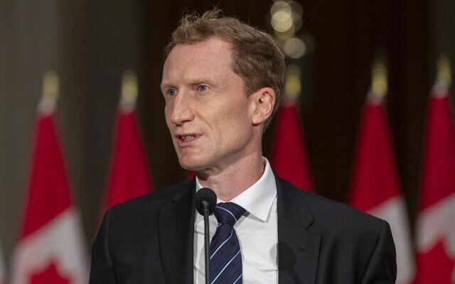 Canadian Minister Marc Miller speaks during a press conference in Ottawa, Canada, on October 26, 2021. (Lars Hagberg/AFP)