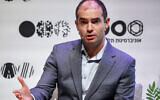 Ilya Sutskever, Russian Israeli-Canadian computer scientist and co-founder and then-chief scientist of OpenAI, speaks at Tel Aviv University in Tel Aviv on June 5, 2023. (Jack Guez/AFP)