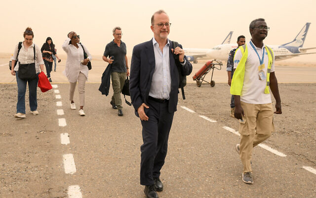 File: UNICEF deputy executive director Ted Chaiban (C) leaves the runway upon landing at the airport in Port Sudan on July 23, 2023. (AFP) File: UNICEF deputy executive director Ted Chaiban (C) leaves the runway upon landing at the airport in Port Sudan on July 23, 2023. (AFP)