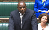 In this video grab taken from footage broadcast by the UK Parliamentary Recording Unit (PRU) via the Parliament TV website on September 2, 2024, Britain's Foreign Secretary David Lammy makes a statement on arms sales to Israel. (PRU/AFP)