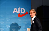 Co-leader of Germany's far-right Alternative for Germany (AfD) party Alice Weidel arrives for a press conference in Berlin on September 2, 2024. (Tobias SCHWARZ / AFP)